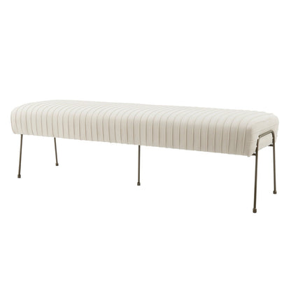 New Pacific Direct Merritt Pleated Velvet Fabric Bench 9900030-332