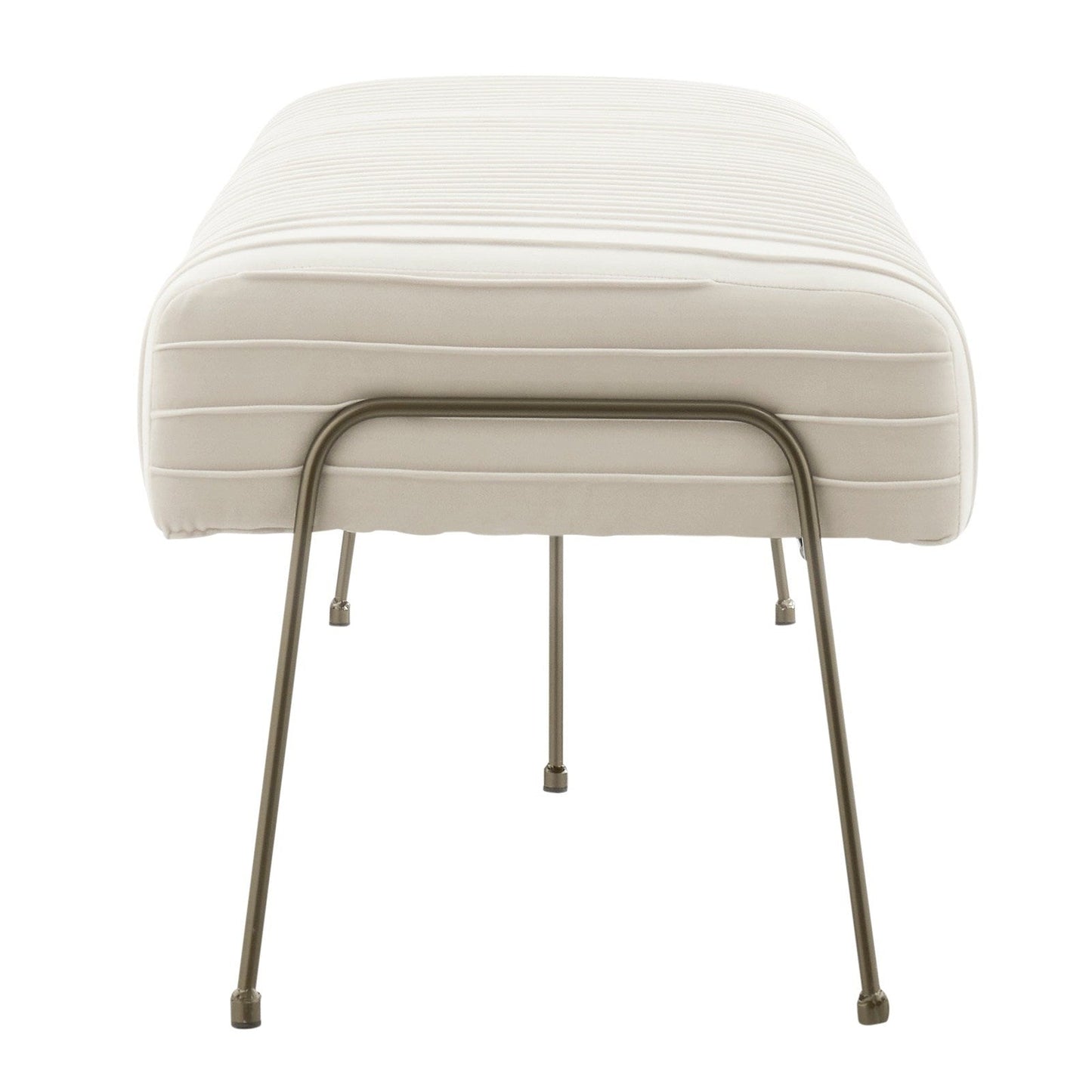 New Pacific Direct Merritt Pleated Velvet Fabric Bench 9900030-332