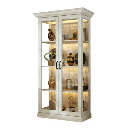 Kinnls Coast Grey Oak Glass Door Display Cabinet