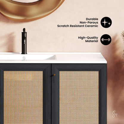 Swiss Madison Classe 48" Wall-Mounted Bathroom Vanity in Black Oak - SM-BV2807AO