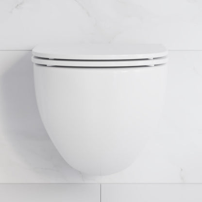 Swiss Madison St. Tropez Wall-Hung Toilet Bundle 0.8/1.6 GPF Dual Flush in Glossy White with Flush Plate - SM-WK449-01W