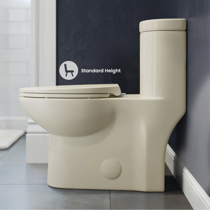 Swiss Madison Sublime One-Piece Elongated Left Side Flush Handle Toilet in Bisque 1.28 gpf - SM-1T206BQ