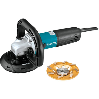 Makita PC5010CX1 - 5" SJSII Compact Concrete Planer, 12 AMP, 4,000 - 9,000 RPM, var. spd., no lock-off, lock-on, dust extraction shroud, diamond cup wheel - PC5010CX1