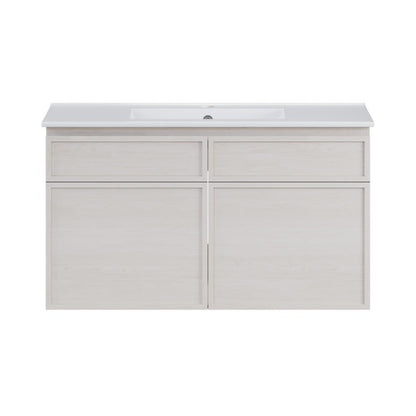Swiss Madison St. Tropez 36" Wall-Mounted Bathroom Vanity in White Oak with Sink Top - SM-BV0829WO