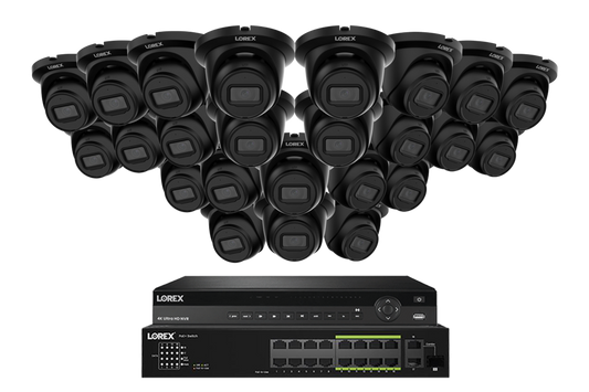 Lorex Elite Series 4K 32 Camera Capable 6TB Wired NVR System with 4MP (2K) A4 IP Turret Cameras - N2K6-3224WT-A4