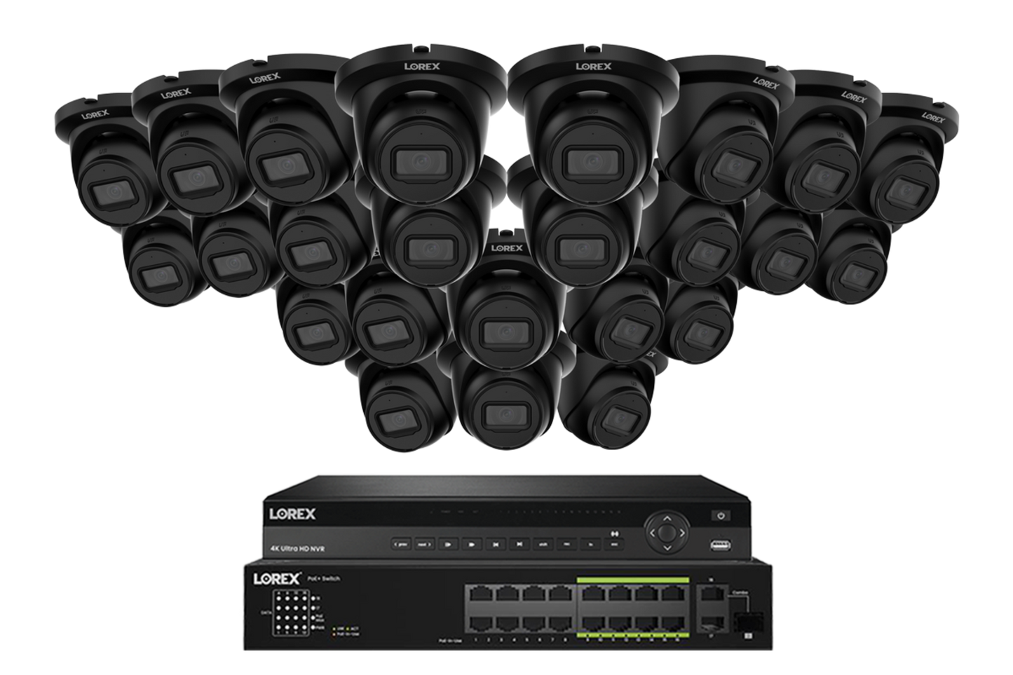 Lorex Elite Series 4K 32 Camera Capable 6TB Wired NVR System with 4MP (2K) A4 IP Turret Cameras - N2K6-3224WT-A4