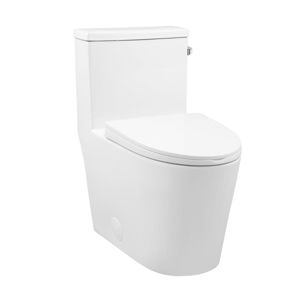 Swiss Madison Dreux One-Piece 12" Rough-in 1.28 GPF Right Flush Elongated Toilet in Glossy White - SM-1T4108GW