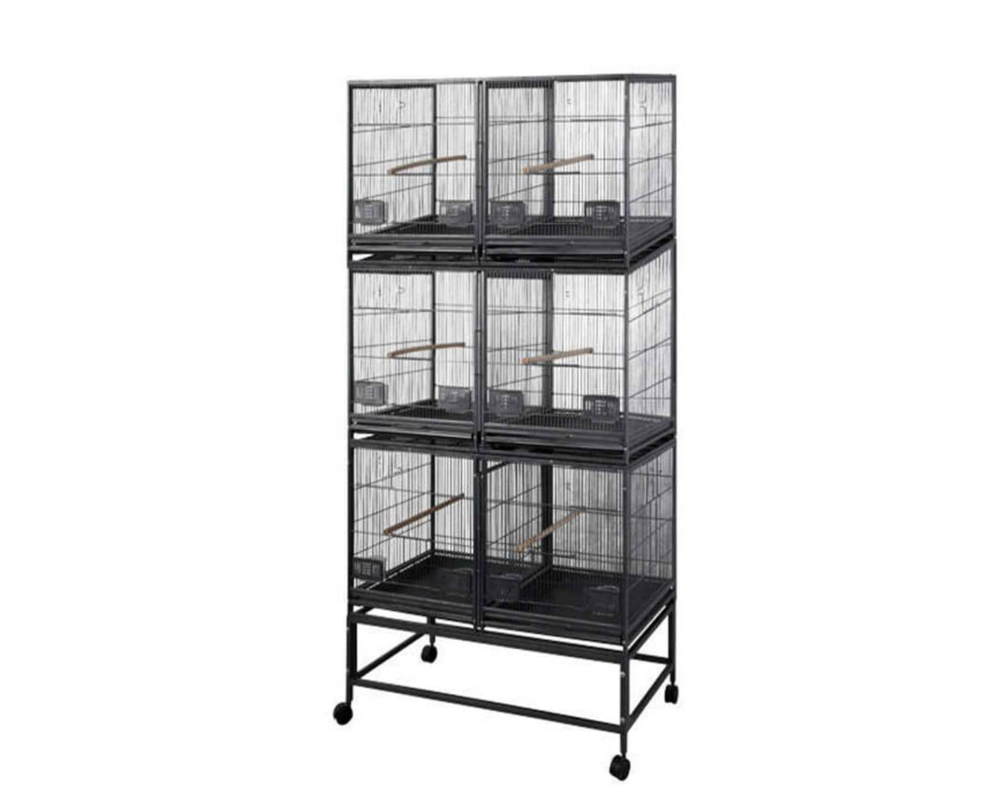 LeMond A&E 40"x20" Six Unit Breeder Cage with Dividers - LOR4020-3 Black