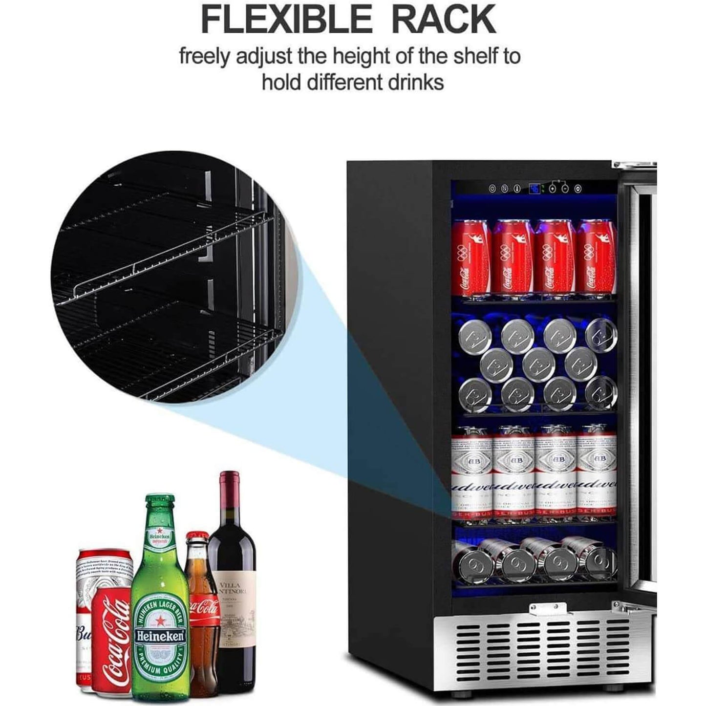 BODEGA AAOBOSI Beverage Refrigerator 15 Inch 94 Cans Built-in Beverage Cooler -  JC-85C