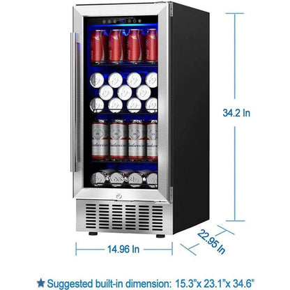 BODEGA AAOBOSI Beverage Refrigerator 15 Inch 94 Cans Built-in Beverage Cooler -  JC-85C