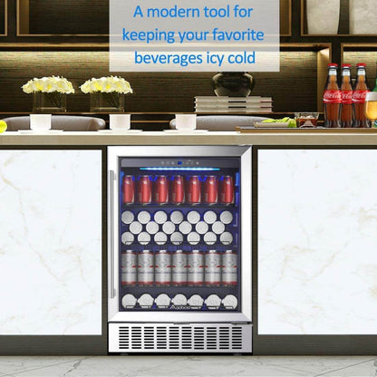 BODEGA AAobosi 24 Inch 164 Cans Freestanding and Built-in Beverage Refrigerator -  JC-145C