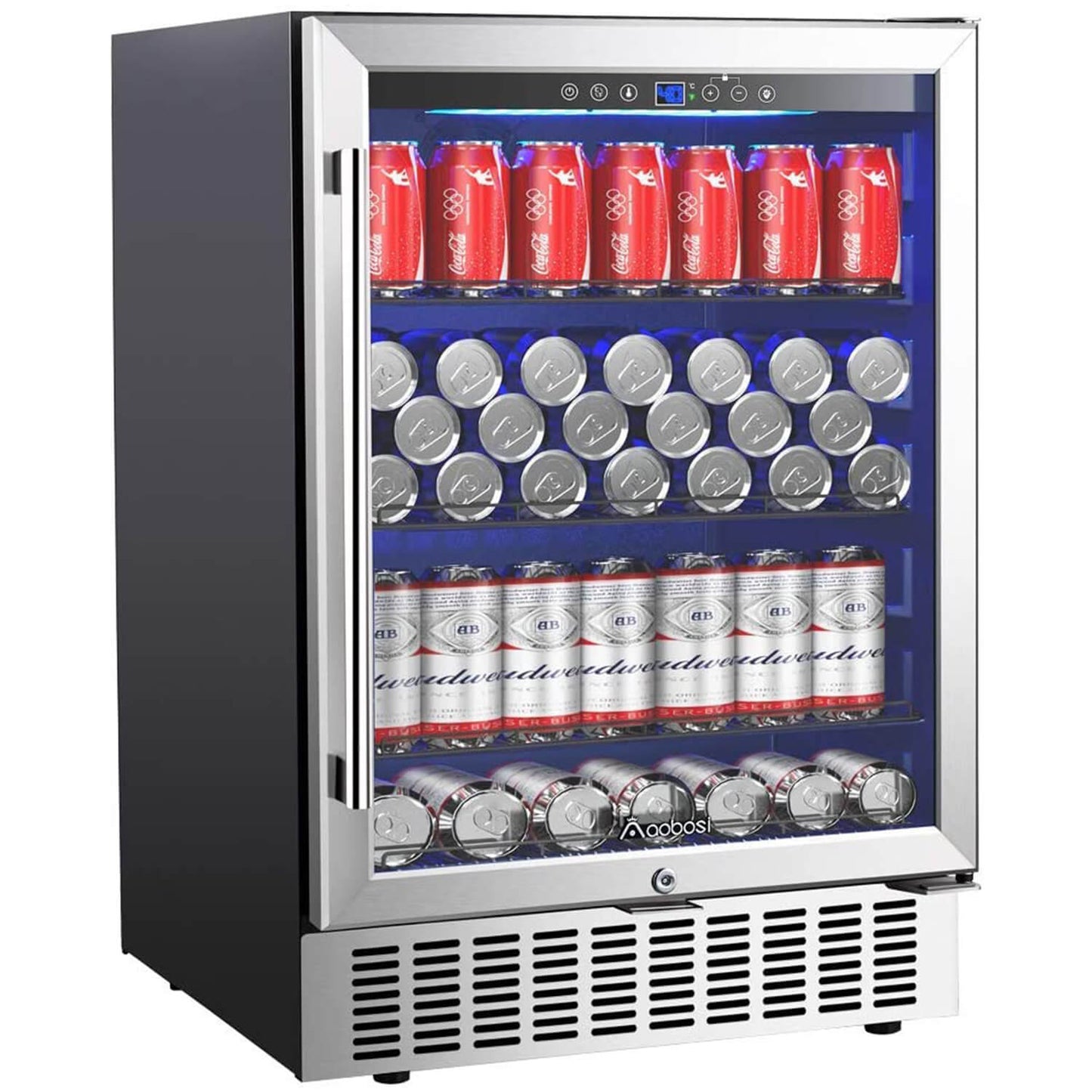 BODEGA AAobosi 24 Inch 164 Cans Freestanding and Built-in Beverage Refrigerator -  JC-145C