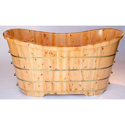 ALFI 63-Inch Cedar Wooden Freestanding Bathtub  - AB1105
