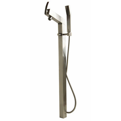 ALFI Modern Floor Mounted Tub Filler + Mixer with Hand Held Shower Head  - AB2728-PC