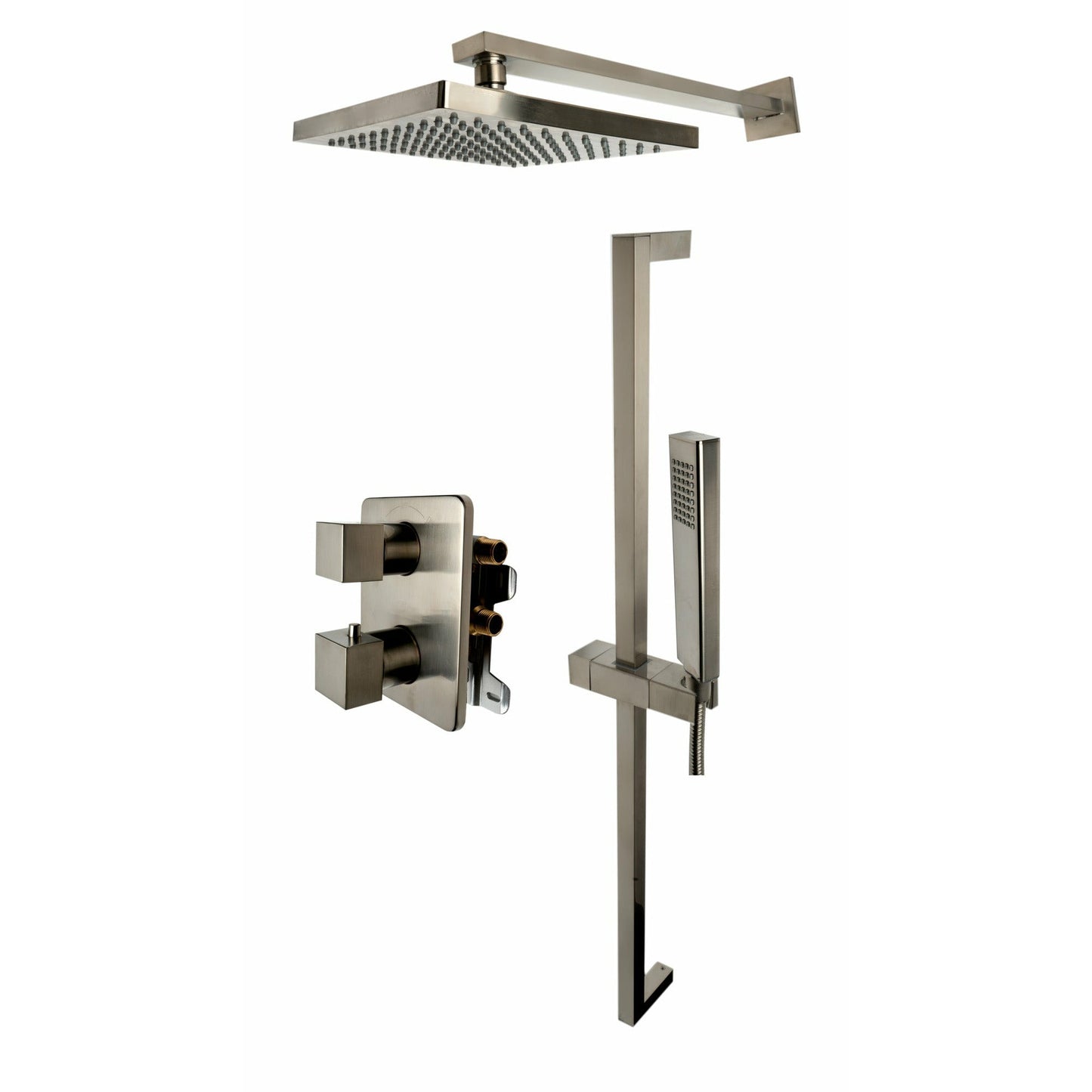 ALFI 2 Way Thermostatic Square Shower Set  - AB2830