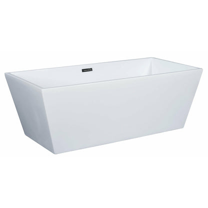 ALFI 67-Inch Rectangular White Freestanding Acrylic Soaking Bathtub  - AB8832