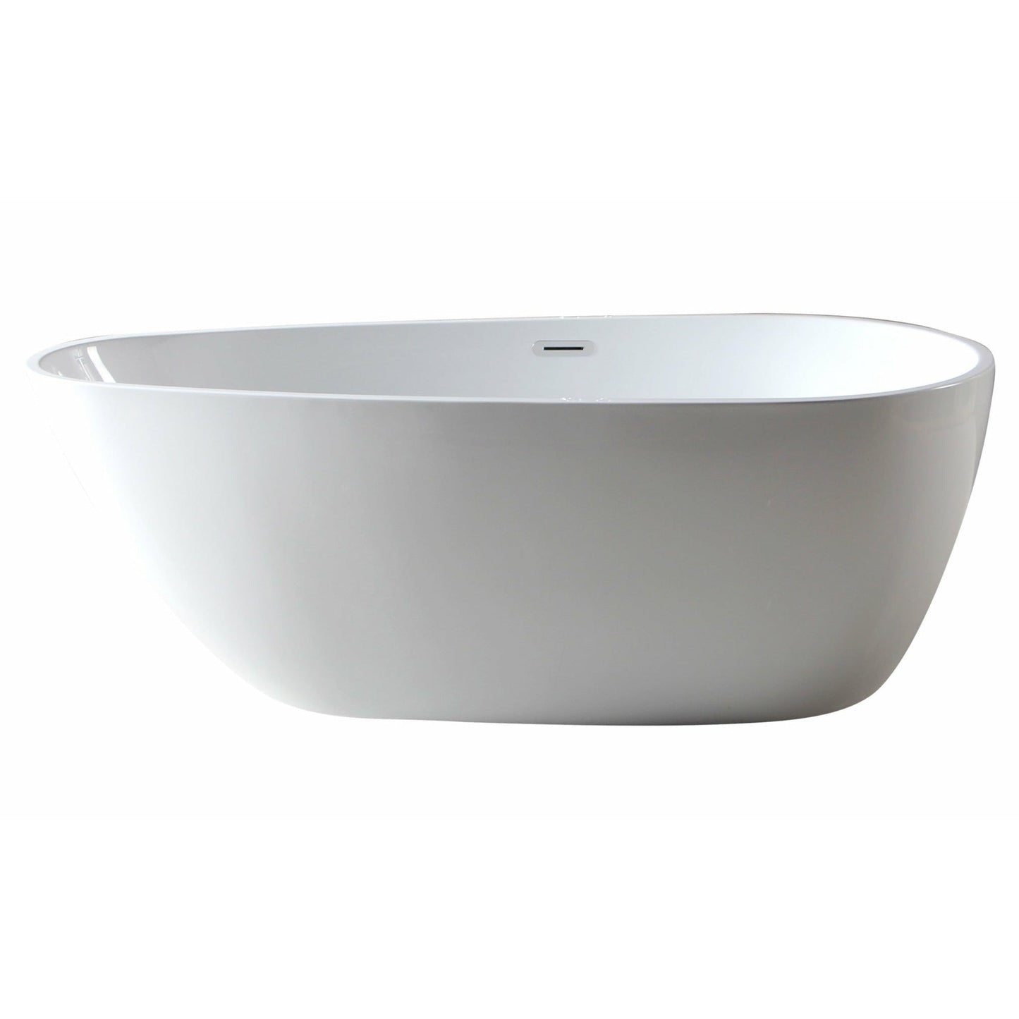 ALFI 59-Inch Oval White Freestanding Acrylic Soaking Bathtub -  AB8861