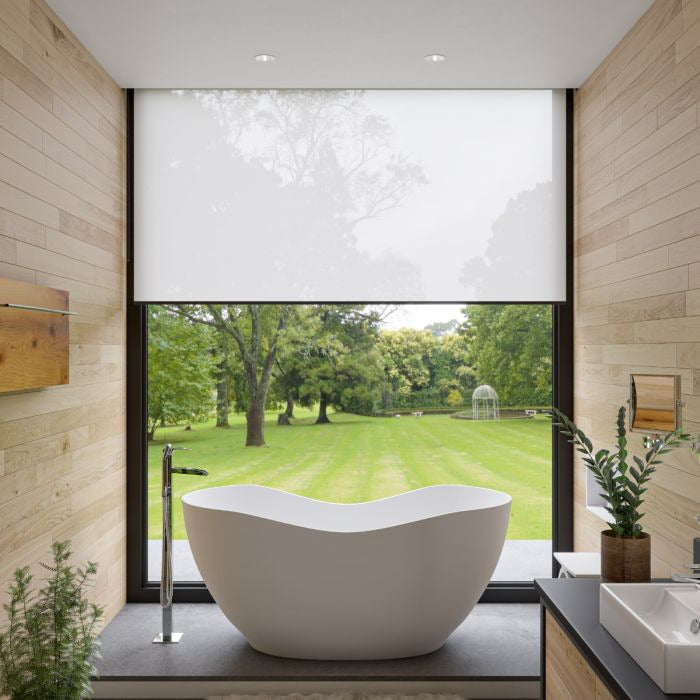 ALFI 66-Inch White Solid Surface Freestanding Smooth Resin Soaking Bathtub  - AB9949