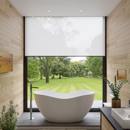 ALFI 66-Inch White Solid Surface Freestanding Smooth Resin Soaking Bathtub  - AB9949