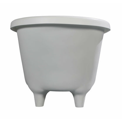ALFI 68-Inch White Matte Solid Surface Freestanding Resin Soaking Clawfoot Bathtub  - AB9960