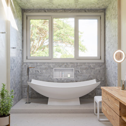 ALFI Single Hole Floor Mounted Tub Filler with Hand Held Shower Head  - AB2475-BN