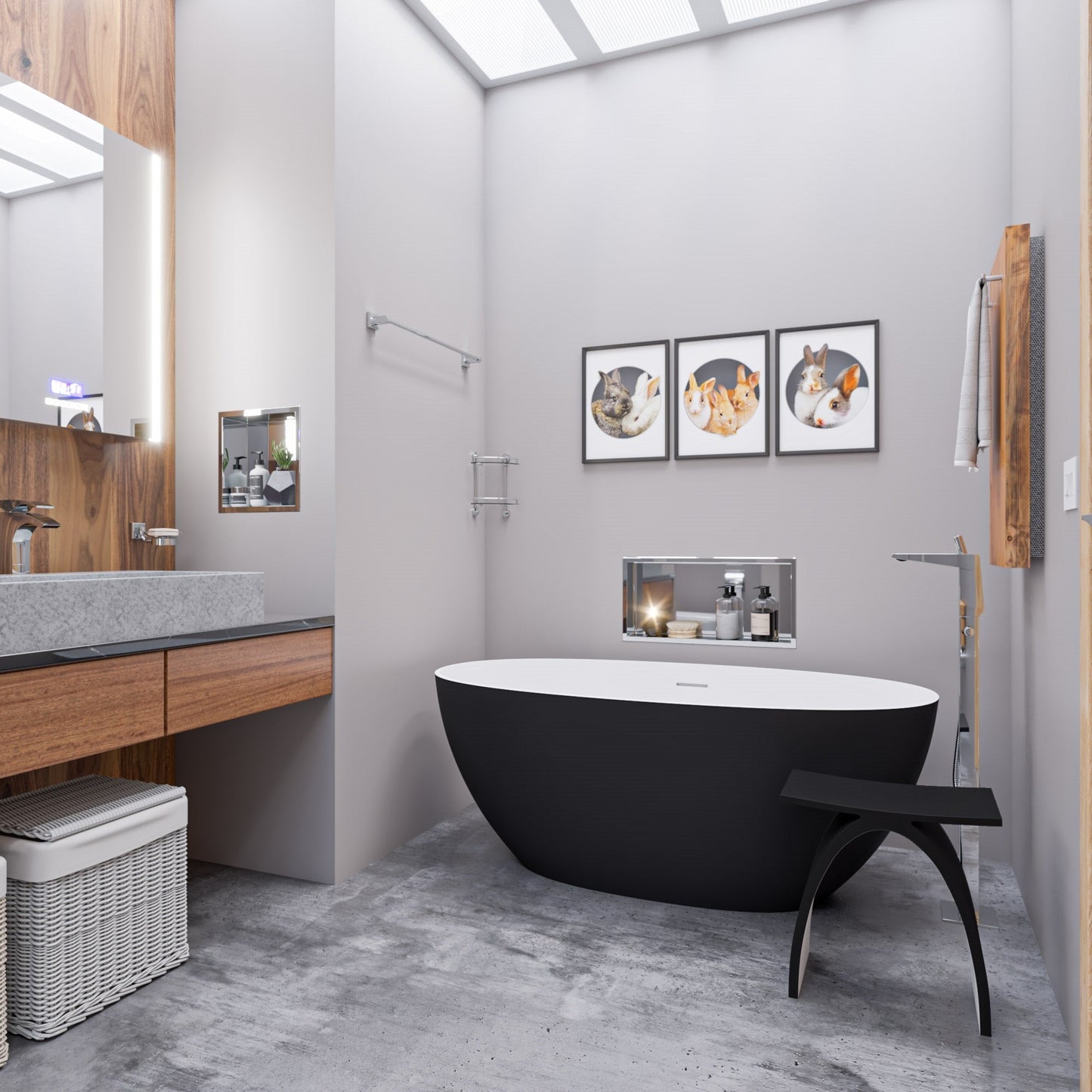 ALFI Single Hole Floor Mounted Tub Filler with Hand Held Shower Head  - AB2475-BN
