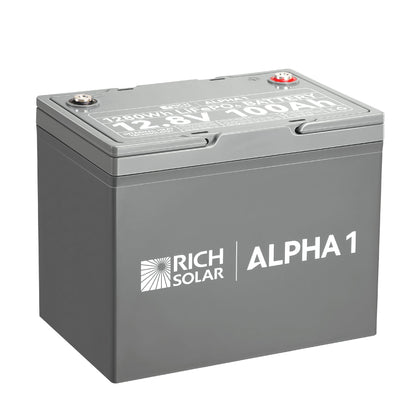 Rich Solar 1 | 12V 100Ah LiFePO4 Battery | Powerful 12V Lithium Battery for RVs, Trailers, Vans, Boats, Off-Grid | 5,000 Lifetime Cycles | Bluetooth and Internal Heat Technology - RS-B121S