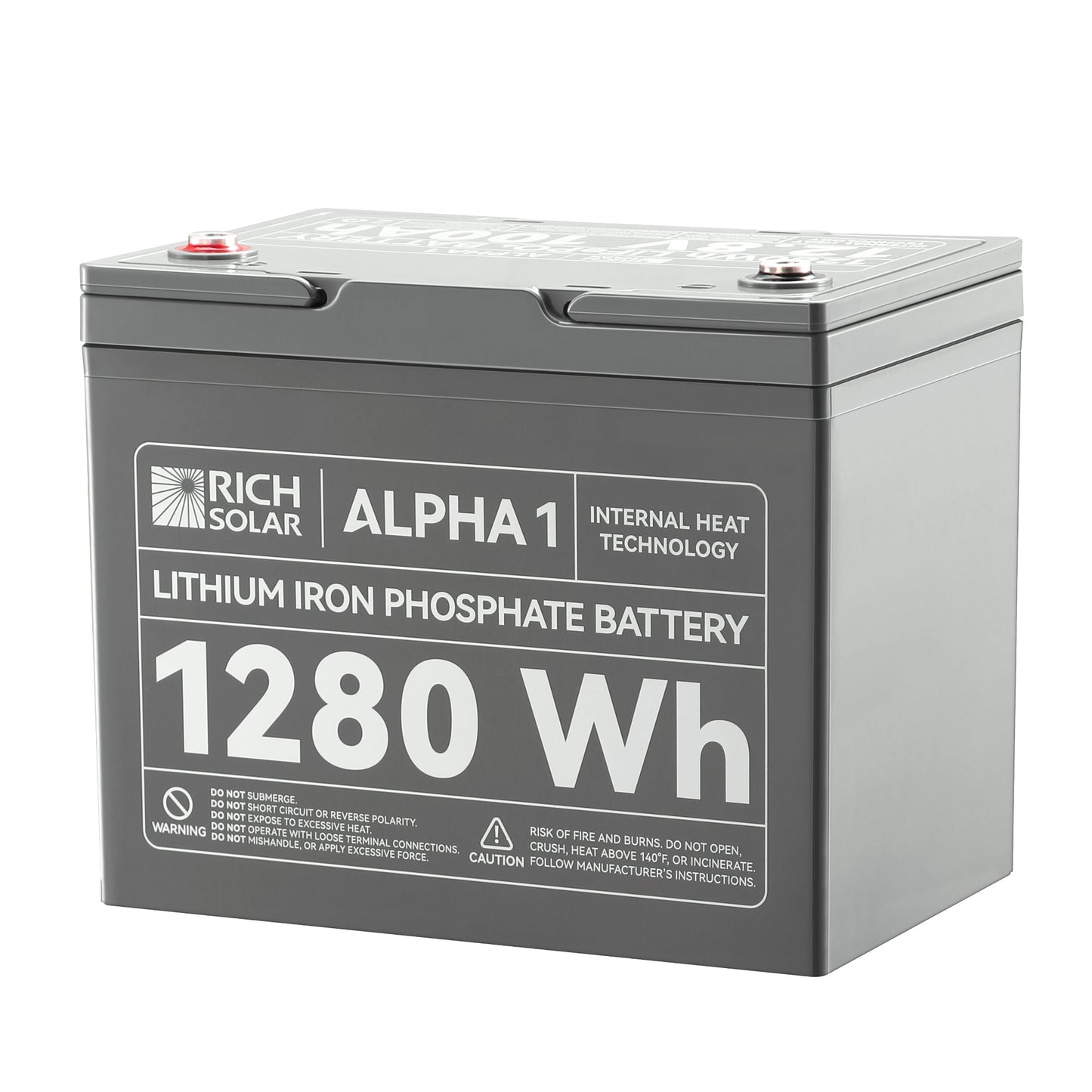 Rich Solar 1 | 12V 100Ah LiFePO4 Battery | Powerful 12V Lithium Battery for RVs, Trailers, Vans, Boats, Off-Grid | 5,000 Lifetime Cycles | Bluetooth and Internal Heat Technology - RS-B121S