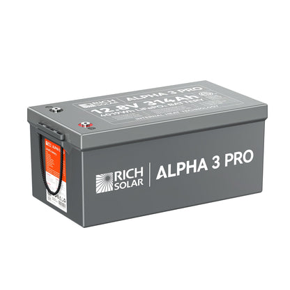 Rich Solar 3 PRO | 12V 314Ah LiFePO4 Battery | 8,000+ Cycles | Built-in Heater & Bluetooth | Lithium Battery for RV, Off-Grid, Cabin & Backup Power - RS-B123SP