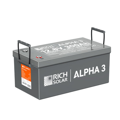 Rich Solar 3 | 12V 300Ah LiFePO4 Battery | 12V Lithium Battery for RVs, Cabins, Off-Grid | 5,000 Lifetime Cycles | Internal Heat Technology | Bluetooth - RS-B123S
