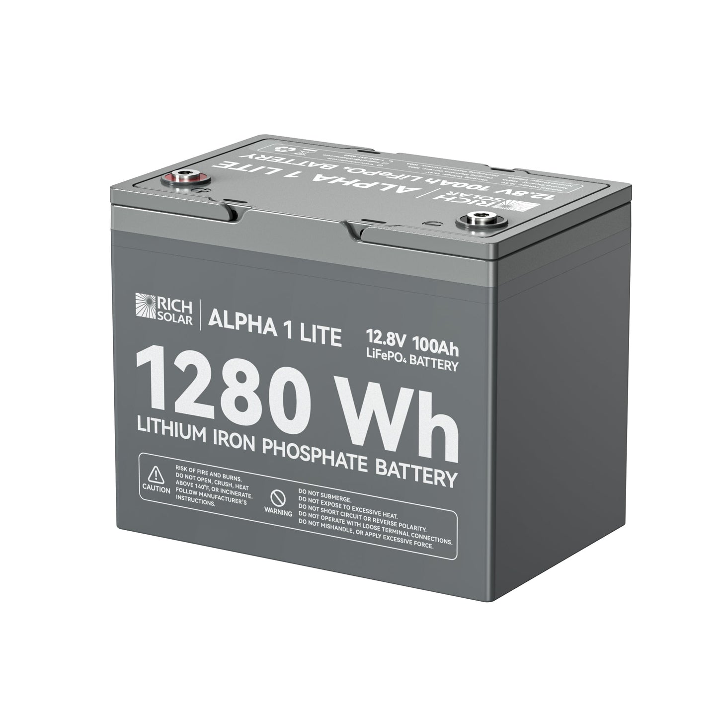 Rich Solar 1 LITE | 12V 100Ah LiFePO4 Battery | Lightweight 12V Lithium Battery for RVs, Trailers, Vans, Boats, Off-Grid | 4,000 Lifetime Cycles | Best Value - RS-B12100