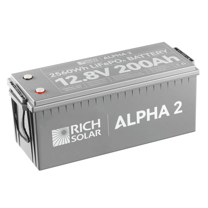 Rich Solar 2 | 12V 200Ah LiFePO4 Battery | Powerful 12V Lithium Battery for RVs, Trailers, Vans, Boats, Off-Grid | 5,000 Lifetime  - RS-B122SCycles | Bluetooth and Internal Heat Technology