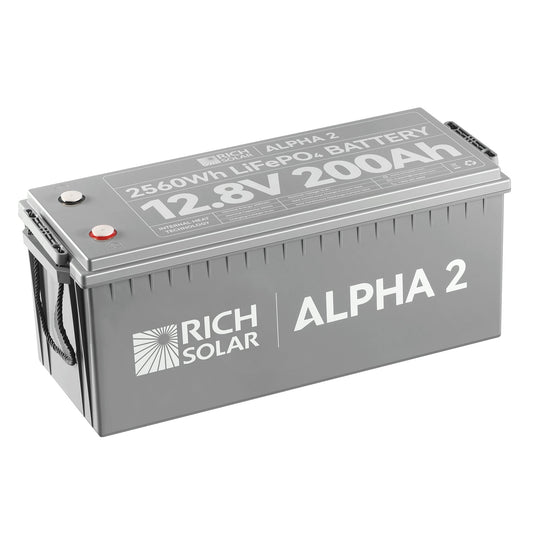 Rich Solar 2 | 12V 200Ah LiFePO4 Battery | Powerful 12V Lithium Battery for RVs, Trailers, Vans, Boats, Off-Grid | 5,000 Lifetime  - RS-B122SCycles | Bluetooth and Internal Heat Technology