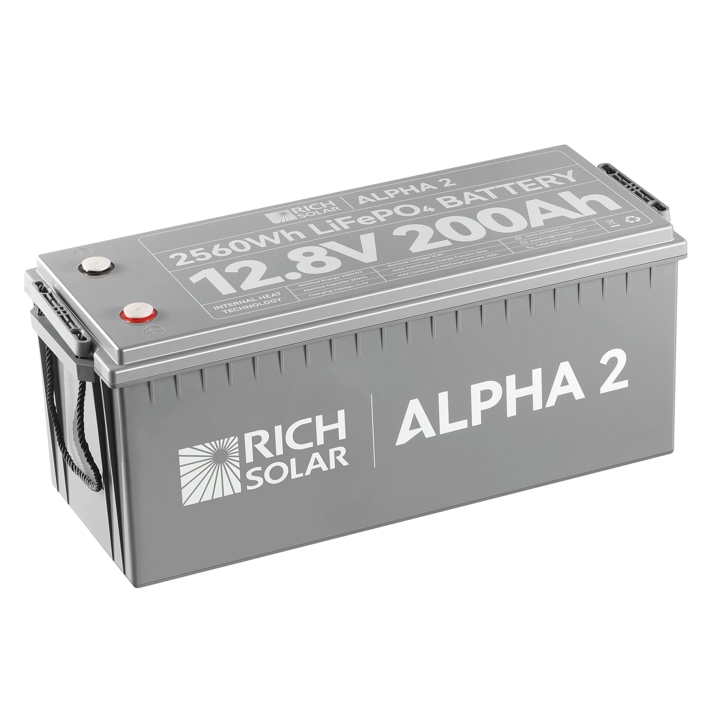 Rich Solar 2 | 12V 200Ah LiFePO4 Battery | Powerful 12V Lithium Battery for RVs, Trailers, Vans, Boats, Off-Grid | 5,000 Lifetime  - RS-B122SCycles | Bluetooth and Internal Heat Technology