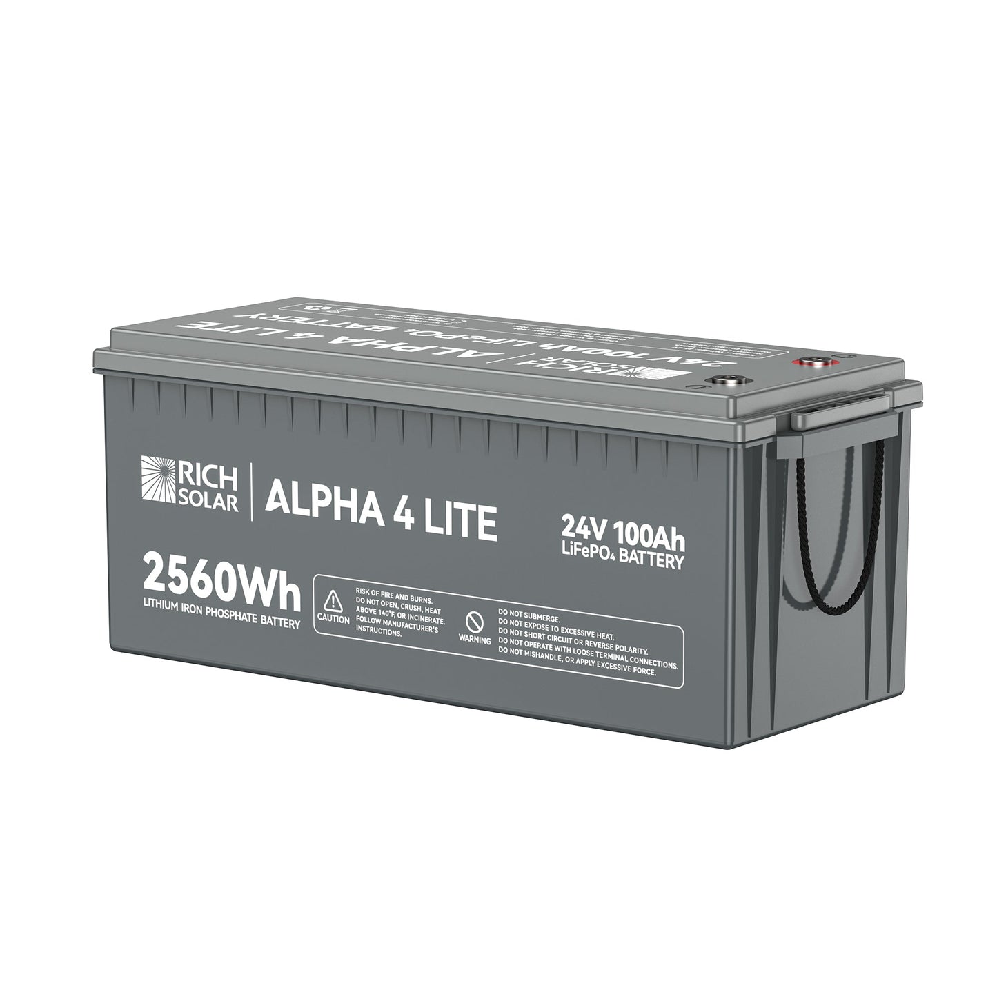 Rich Solar 4 LITE | 24V 100Ah LiFePO4 Battery | Fast-Charging 24V Lithium Battery for RVs, Trailers, Vans, Boats, Off-Grid, Backup | 4,000 Lifetime Cycles | Best Value - RS-B24100