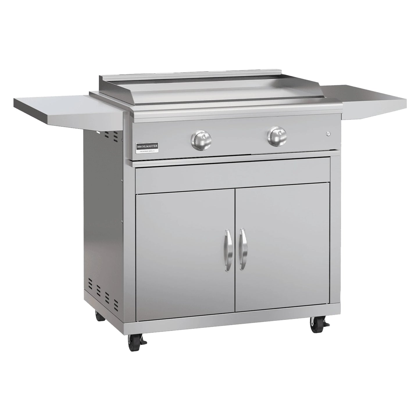 Broilmaster B-Series 32-Inch 2-Burner Premium Propane Gas Griddle and Grill Cart in Stainless Steel - AP2-BSB322GP