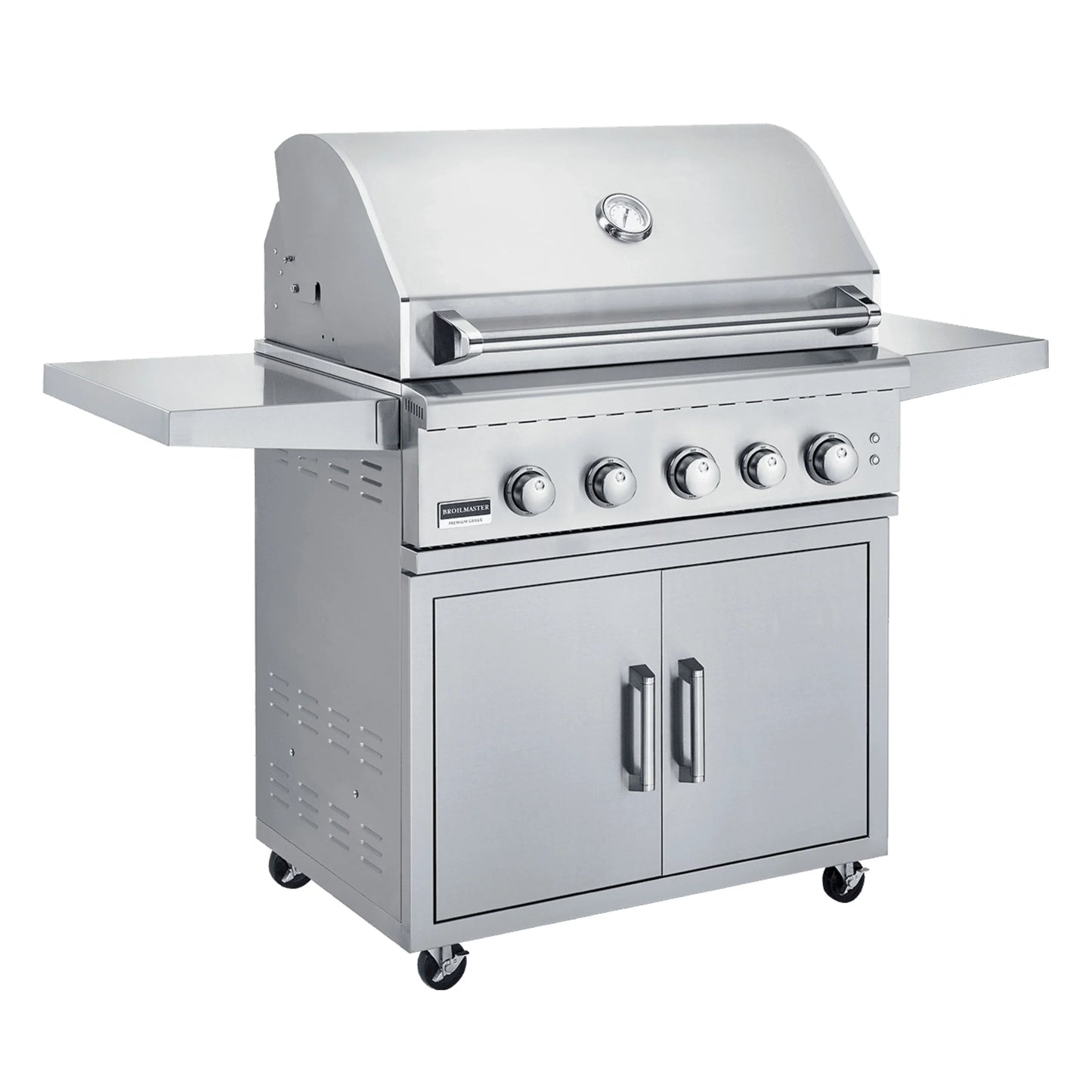 Broilmaster B-Series 32-Inch 4-Burner Marine Grade Premium Propane Gas Grill and Grill Cart in Stainless Steel - AP2-BSB324MGP