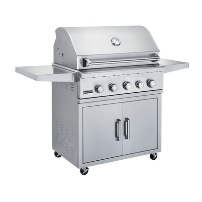 Broilmaster B-Series 32-Inch 4-Burner Premium Propane Gas Grill and Grill Cart in Stainless Steel - AP2-BSB324NLP