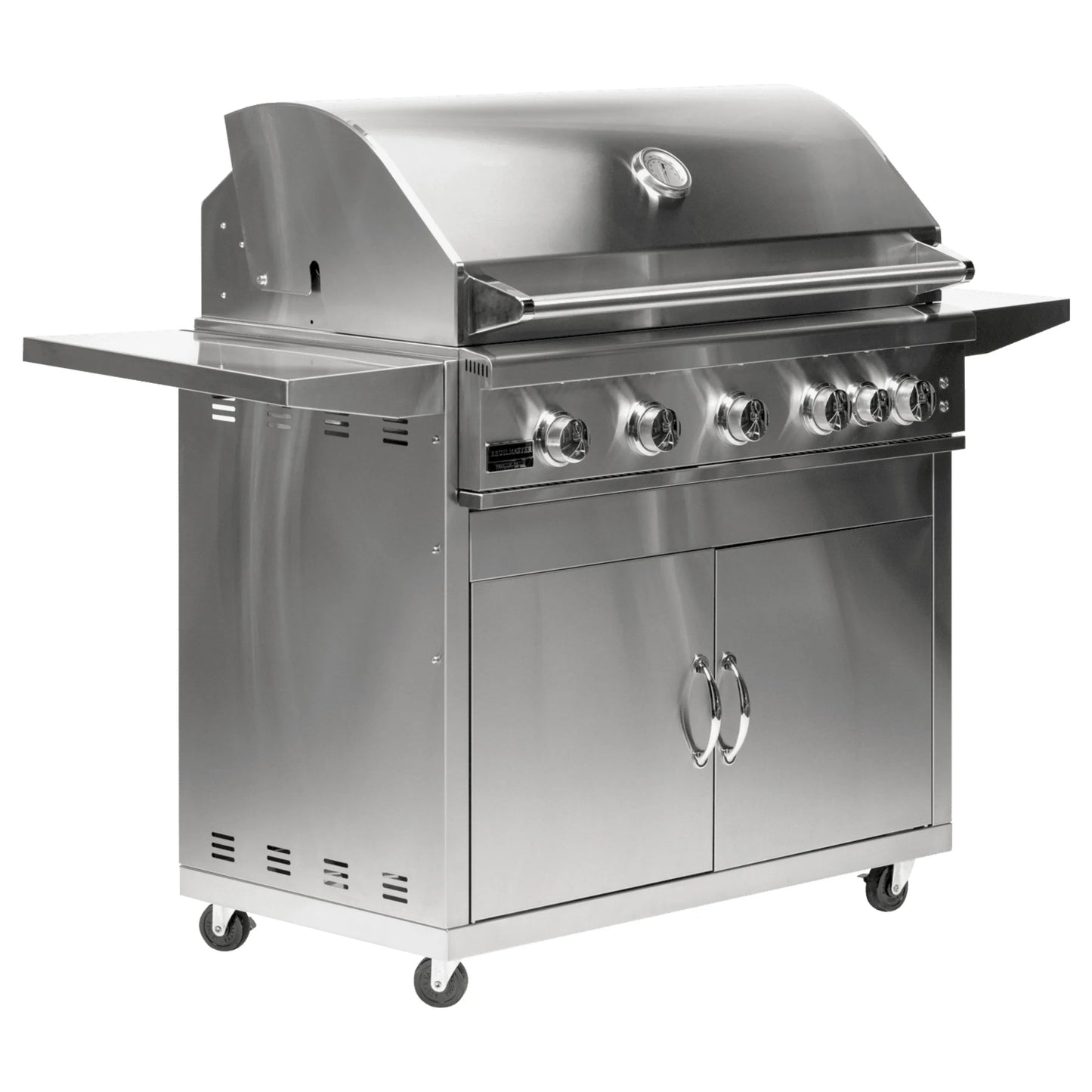 Broilmaster 40-Inch 5-Burner Premium Natural Gas Grill and Grill Cart in Stainless Steel - AP2-BSB405N