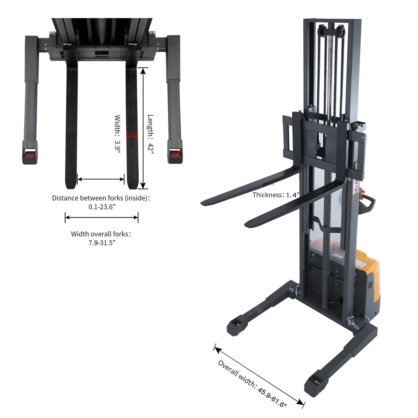 Full Electric Straddle Stacker A-3049