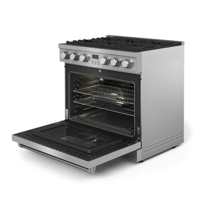 Thor Kitchen 36-Inch Propane Gas Range with 6 Burners, 6.0 Cu. Ft. Convection Oven in Stainless Steel  - ARG36LP
