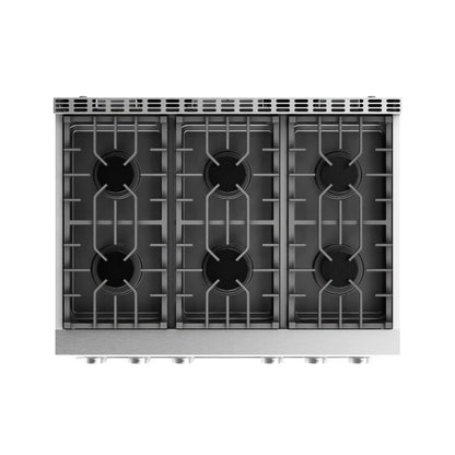 Thor Kitchen 36-Inch Propane Gas Range with 6 Burners, 6.0 Cu. Ft. Convection Oven in Stainless Steel  - ARG36LP
