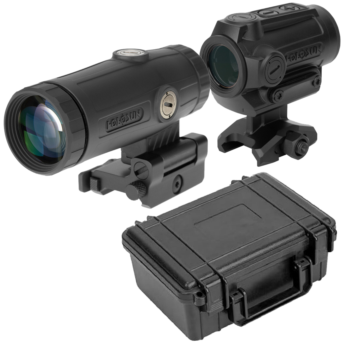 Holosun  Red Dot Sight and Holosun Mangifier with Hard Case - ARO-RD2-&-HM3X