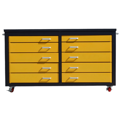 Chery Industrial AS-IS 6ft Storage Cabinet with Workbench 10 Drawers D_WW000196