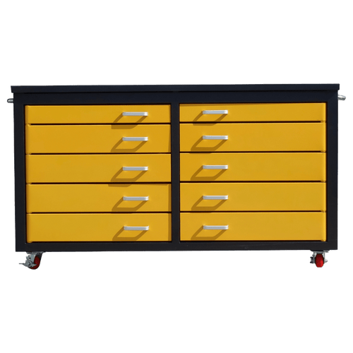 Chery Industrial AS-IS 6ft Storage Cabinet with Workbench 10 Drawers D_WW000196
