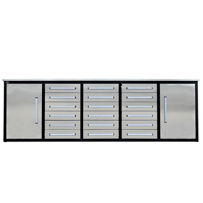 Chery Industrial AS-IS 10ft Storage Cabinet with Workbench 18 Drawers & 2 Cabinets