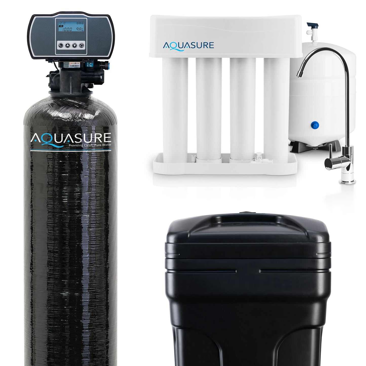 Aquasure  Series | 32,000 Grains Whole House Water Softener & 75 GPD Reverse Osmosis System Bundle - AS-PR75HS32D