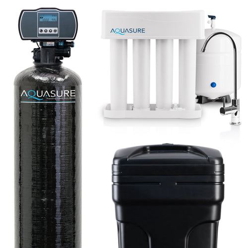Aquasure Series | 48,000 Grains Whole House Water Softener & 75 GPD Reverse Osmosis System Bundle - AS-PR75HS48D