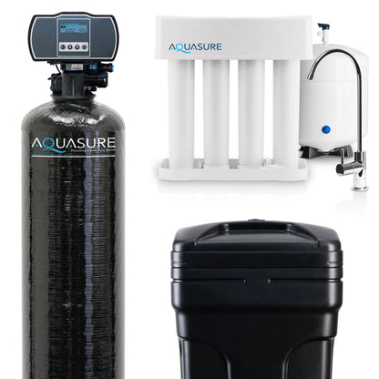 Aquasure Series | 48,000 Grains Whole House Water Softener & 75 GPD Reverse Osmosis System Bundle - AS-PR75HS48D