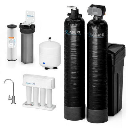 Aquasure Elite | 1,000,000 Gallons Whole House Water Filter Treatment Bundle with 48,000 Grains Softener, 75 GPD Reverse Osmosis System - AS-SE1000A